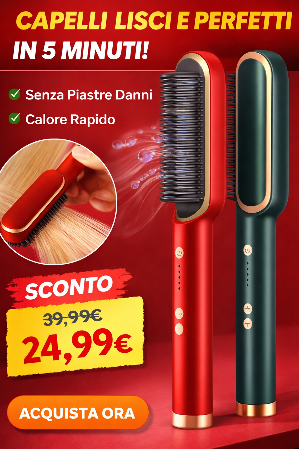 Capelli Perfetti in 5 Minuti – Spazzola Lisciante Ionica